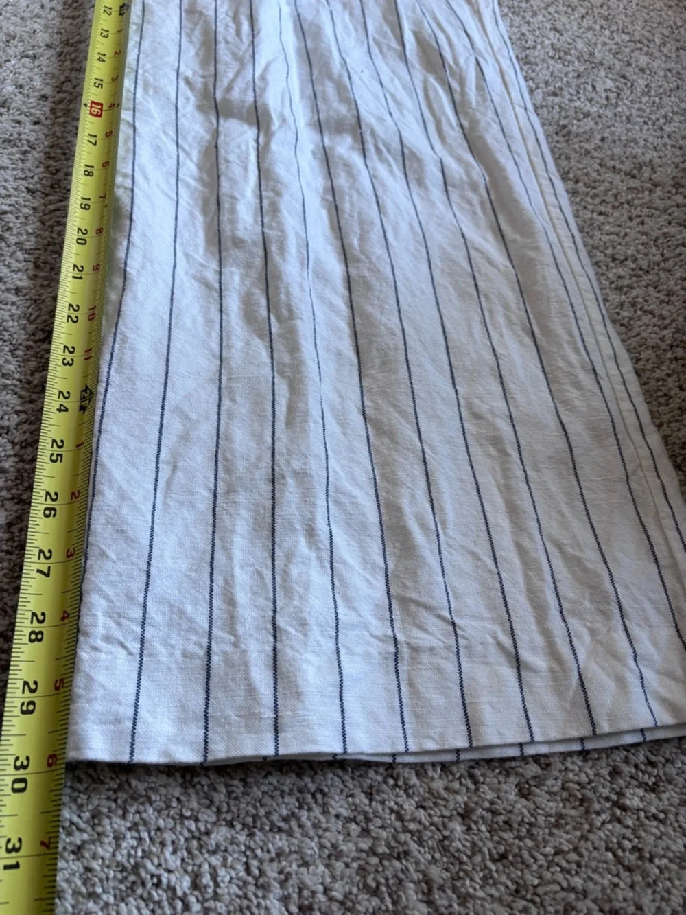 Gap Linen Blend Wide Leg Pleated Pants White Black Pinstripe Coastal Size 4 - Picture 14 of 14